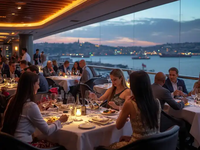 Elegant fine dining restaurant with sophisticated ambiance and premium Turkish cuisine